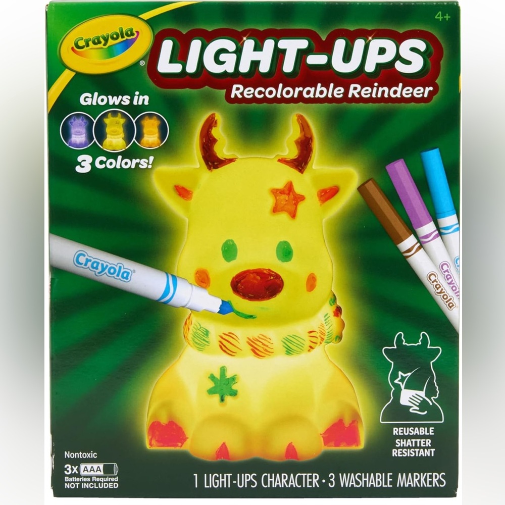 Crayola Light-Ups Recolorable Reindeer - NEW IN BOX